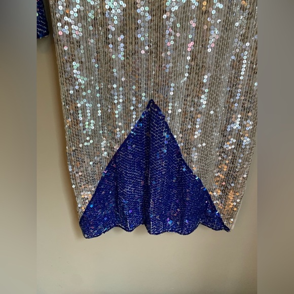 Vintage 100 % Silk Sequin Dress 80’s floral flower - Picture 2 of 11